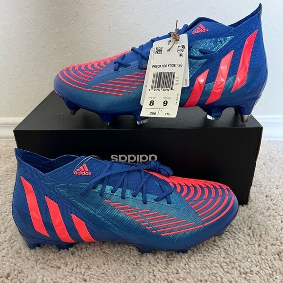 Adidas Predator Edge .1 SG Soft Ground Soccer Cleats Blue - Picture 2 of 15